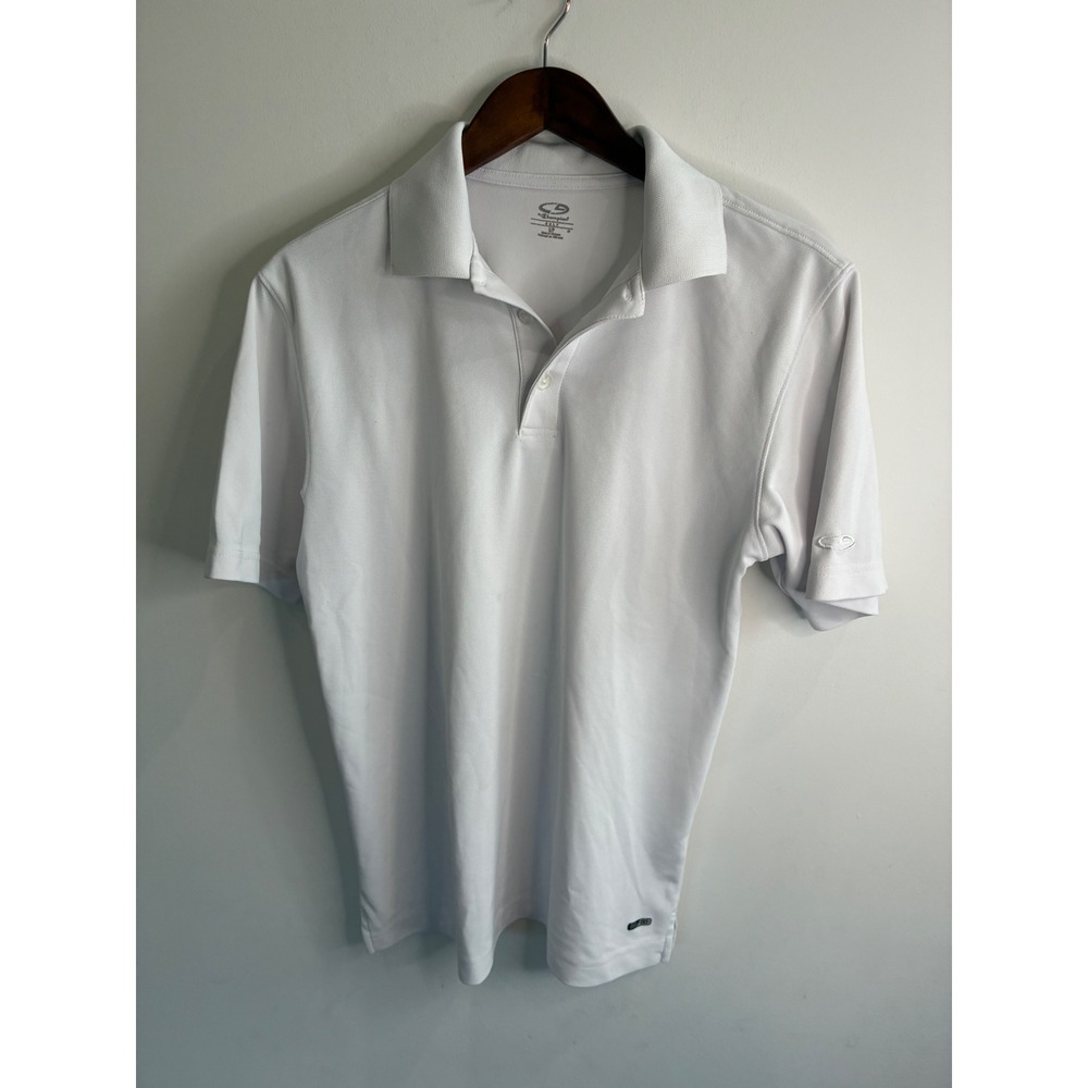 Champion C9 Duo Dry Mens Polo Shirt White Short Sleeve Athletic Golf Size S
